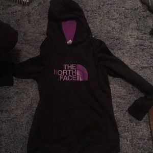 Purple and Black North Face Hooded Sweatshirt